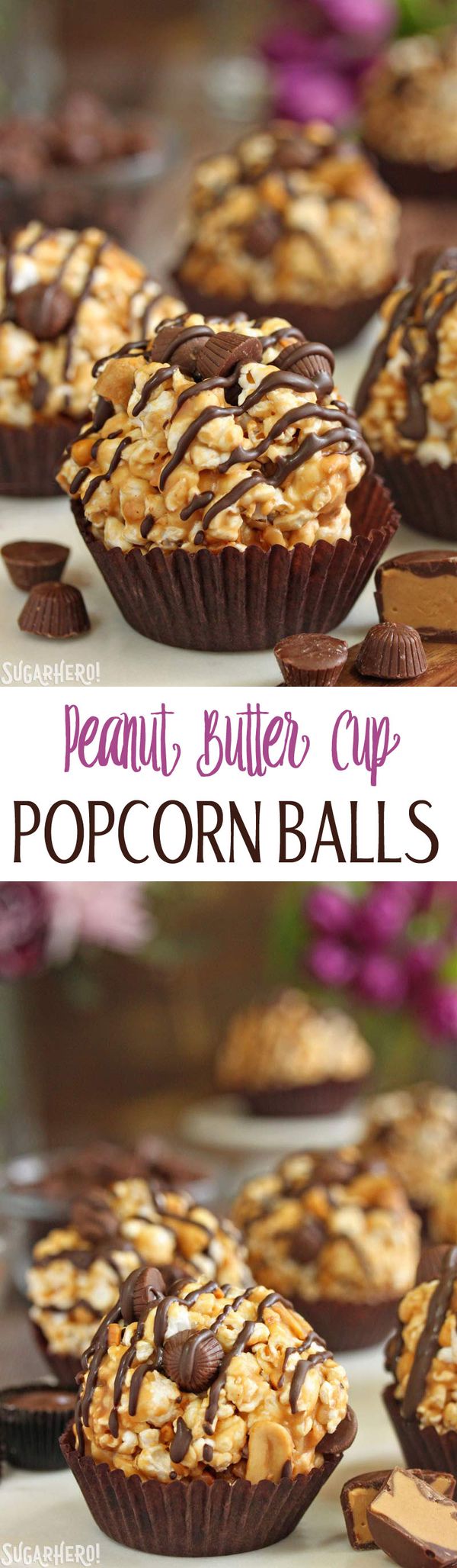 Peanut Butter Cup Popcorn Balls