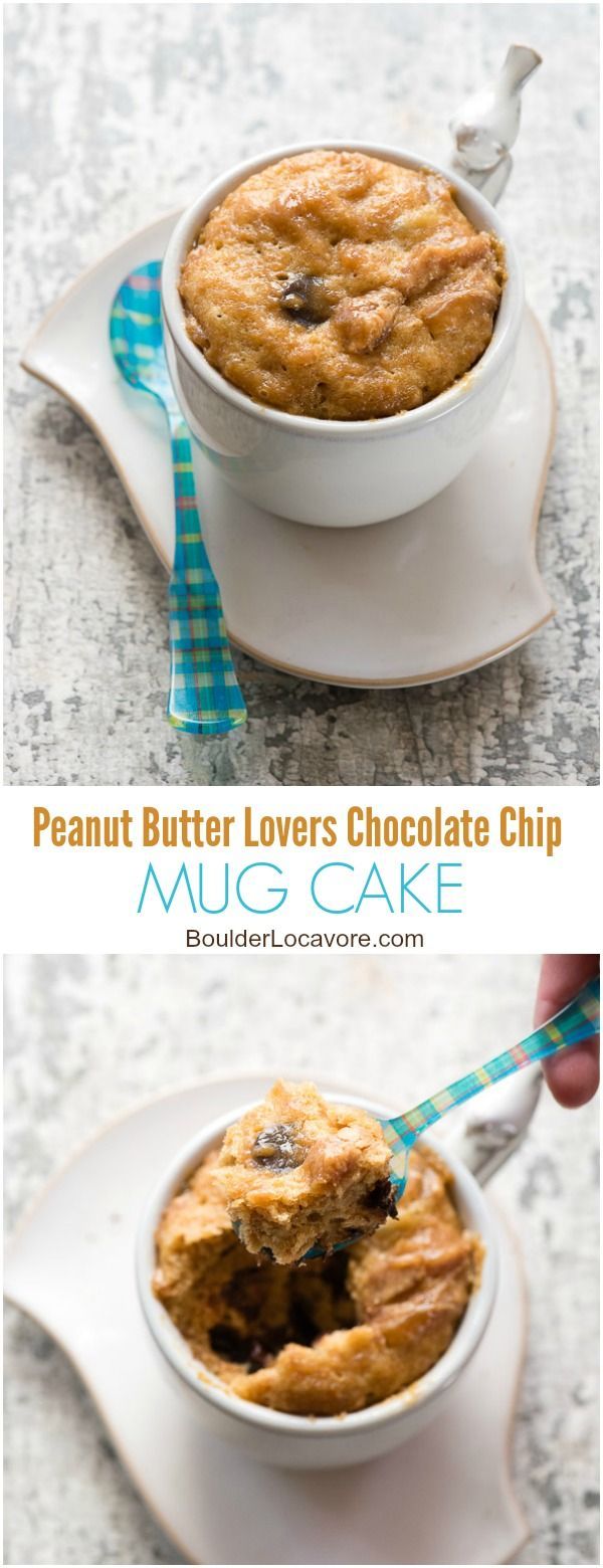 Peanut Butter Lovers Chocolate Chip Mug Cake (gluten-free