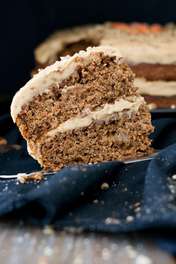 Peanut Butter Vegan Gluten Free Carrot Cake with Whipped Frosting