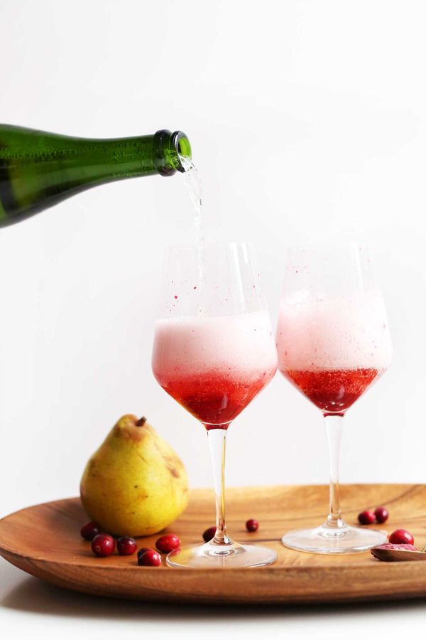 Pear & Cranberry Champagne Cocktails