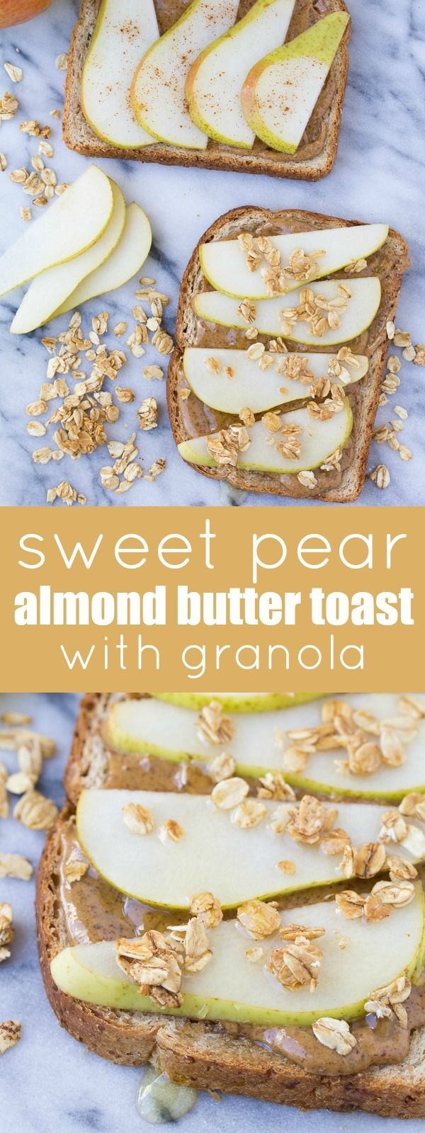 Pear and Almond Butter Toast with Granola