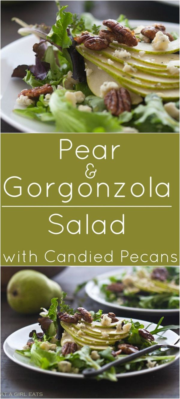 Pear And Gorgonzola Salad with Candied Pecans