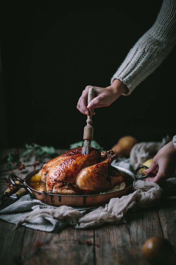 Pear and Vanilla Bean Brown Butter Roast Chicken