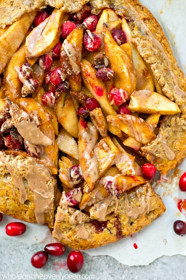 Pear Cranberry Galette with Chai Glaze