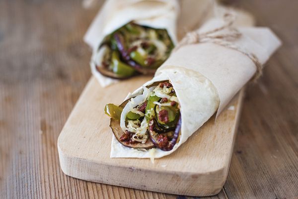 Pepper and Onion Wraps