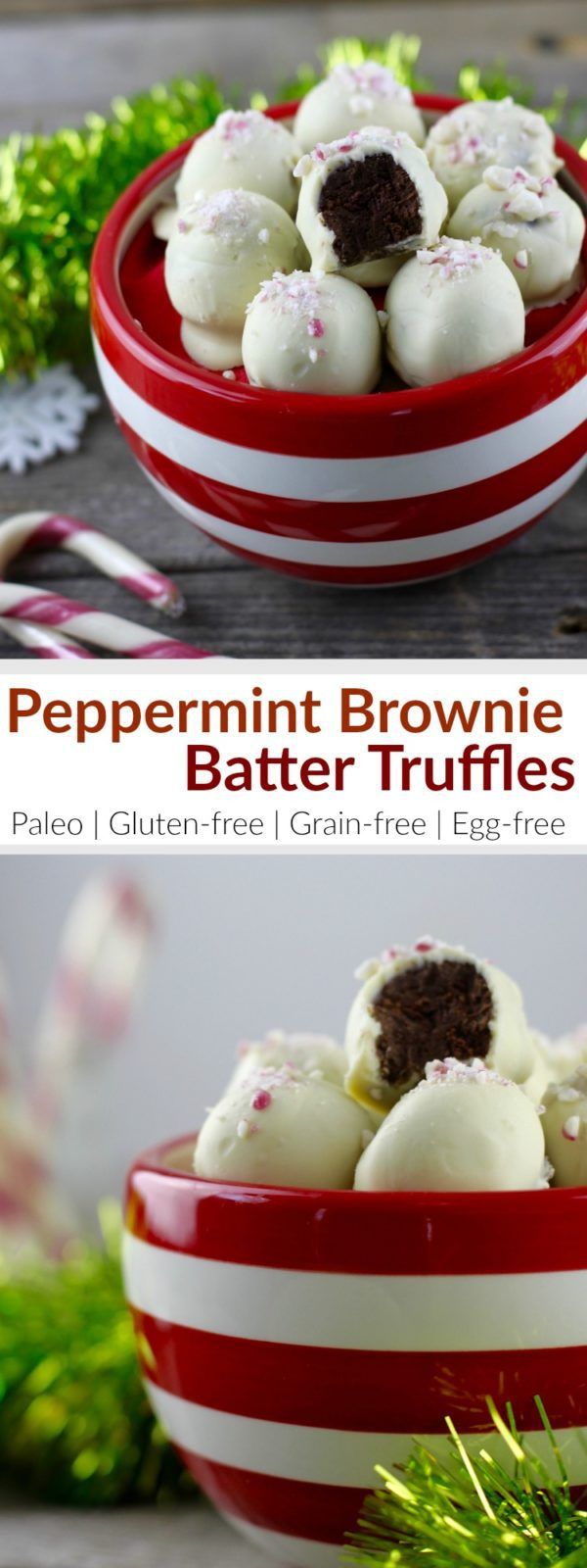 Peppermint Brownie Batter Truffles