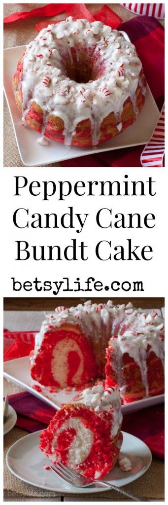 Peppermint Candy Cane Bundt Cake