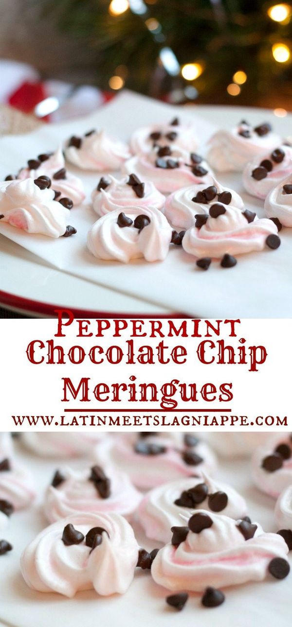 Peppermint Chocolate Chip Meringues