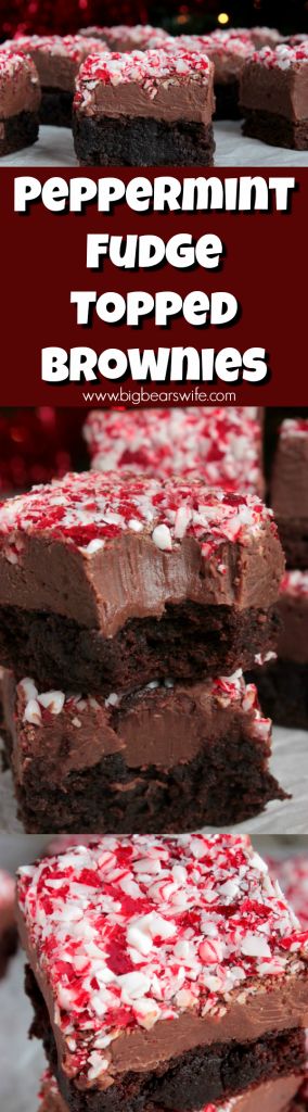 Peppermint Fudge Topped Brownies