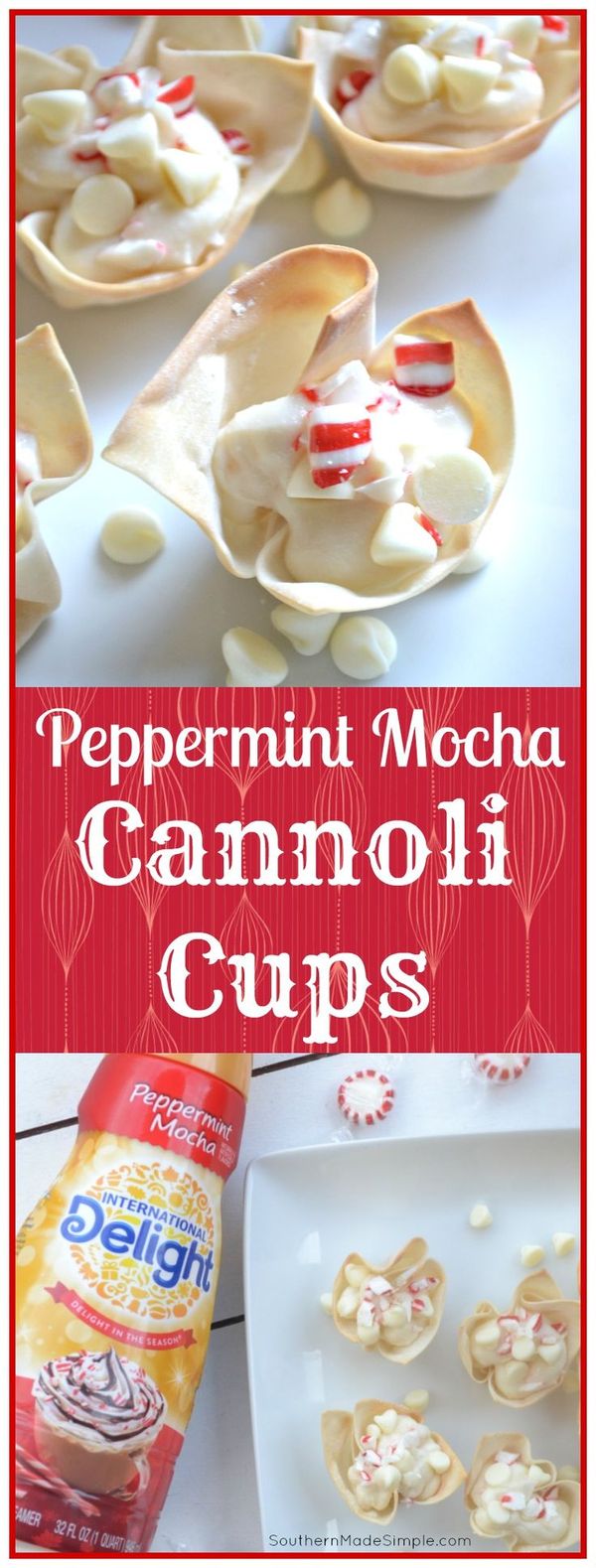 Peppermint Mocha Cannoli Cups