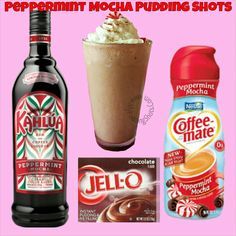 Peppermint Mocha Pudding Shots