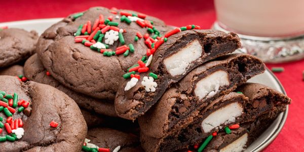 Peppermint Pattie-Stuffed Chocolate Cookies