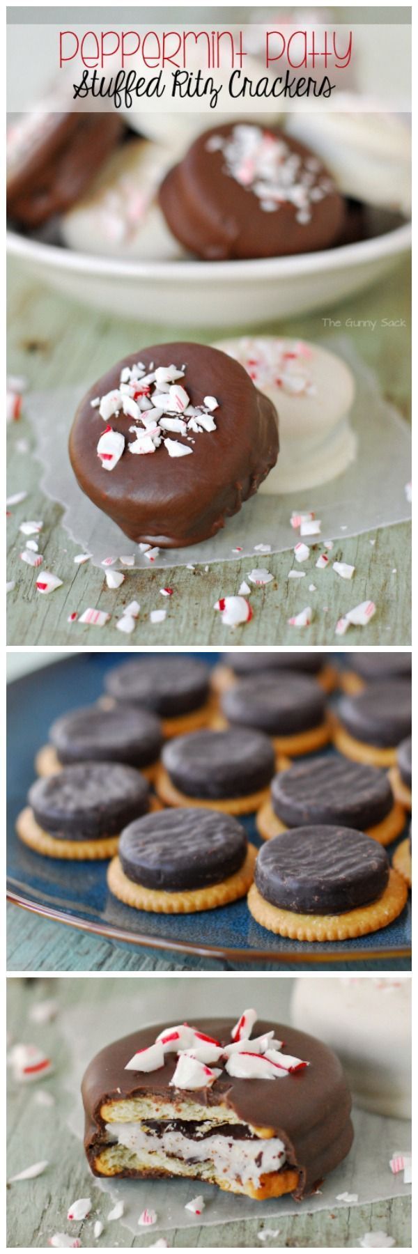 Peppermint Patty Stuffed Ritz Crackers