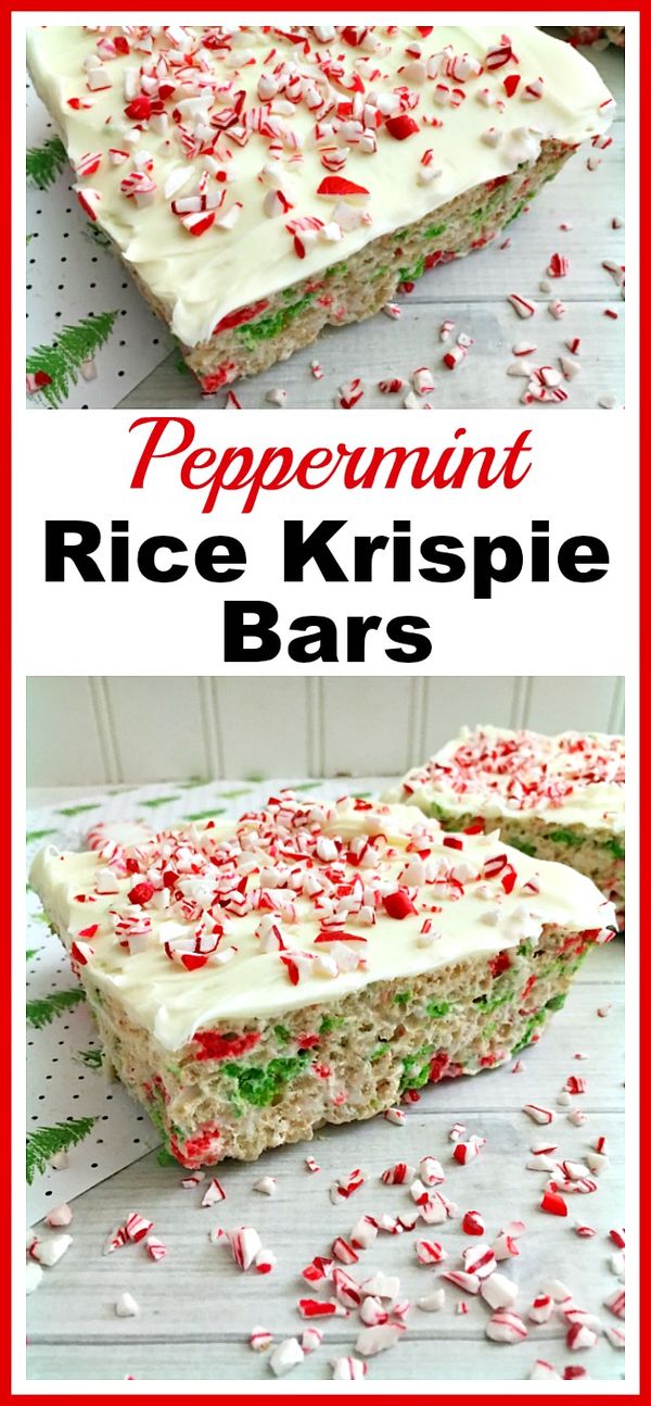 Peppermint Rice Krispie Bars