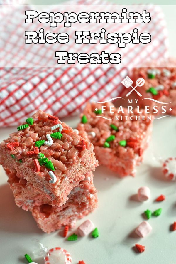 Peppermint Rice Krispie Treats