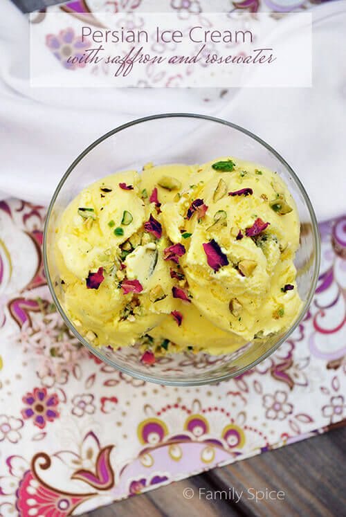 Persian Ice Cream with Saffron and Rosewater