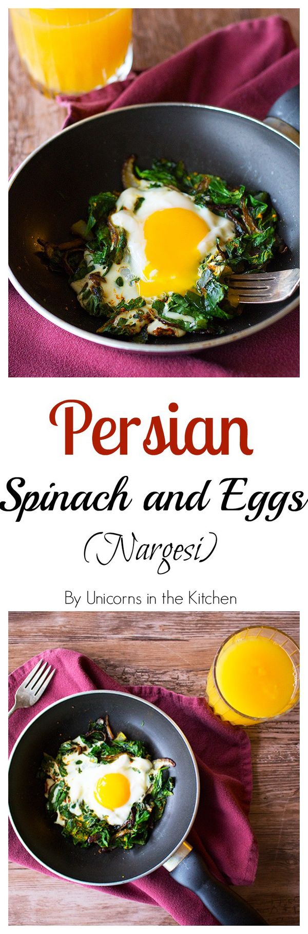 Persian Spinach and Eggs - Nargesi