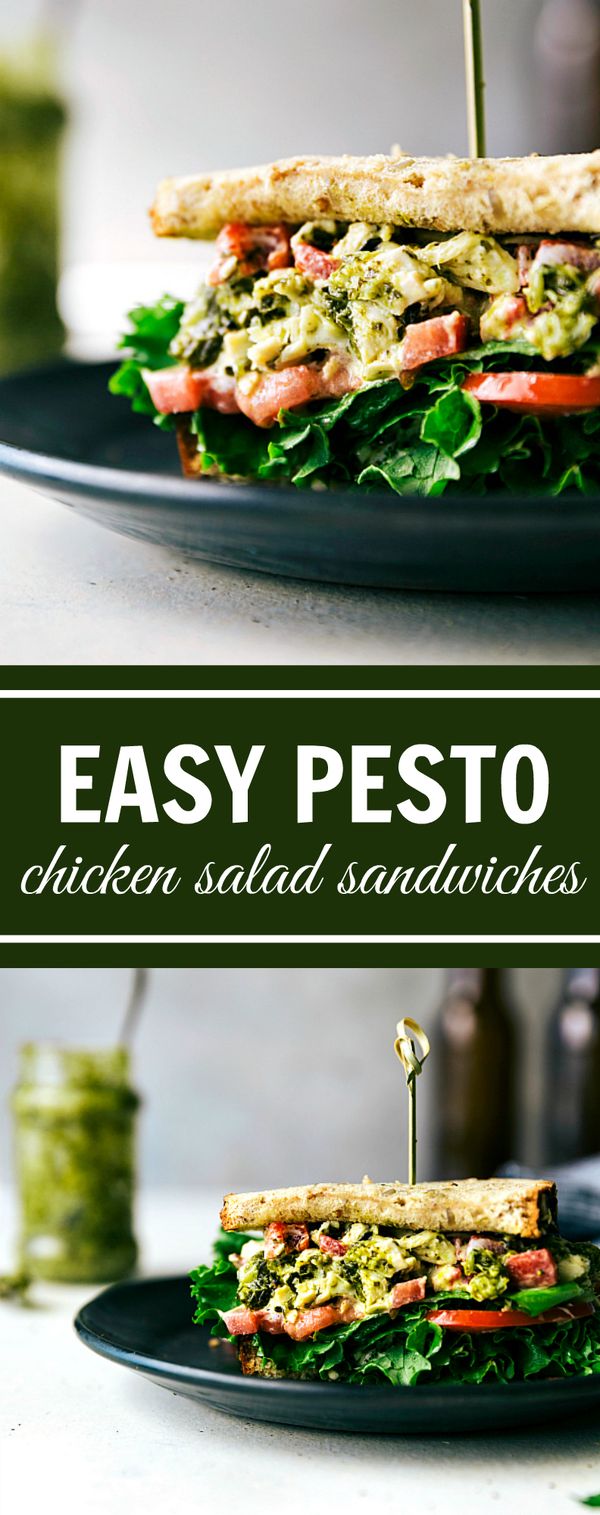 Pesto Chicken Salad Sandwiches