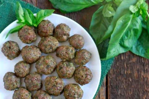 Pesto Meatballs (gluten and grain free, Paleo