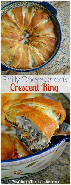 Philly Cheesesteak Crescent Ring