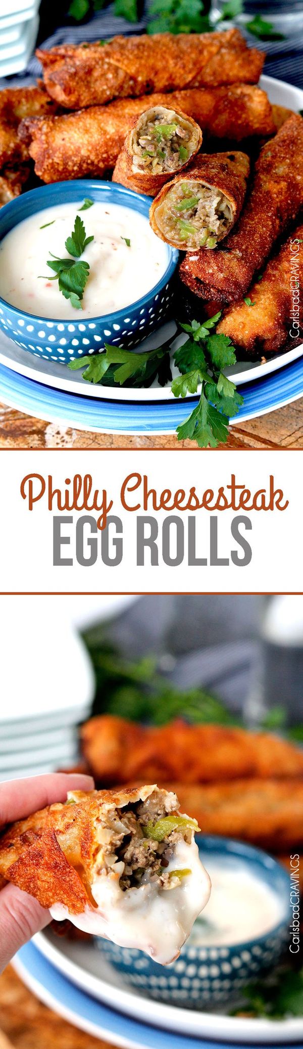 Philly Cheesesteak Egg Rolls