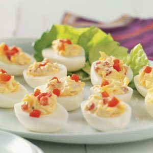 Pimiento & Cheese Deviled Eggs