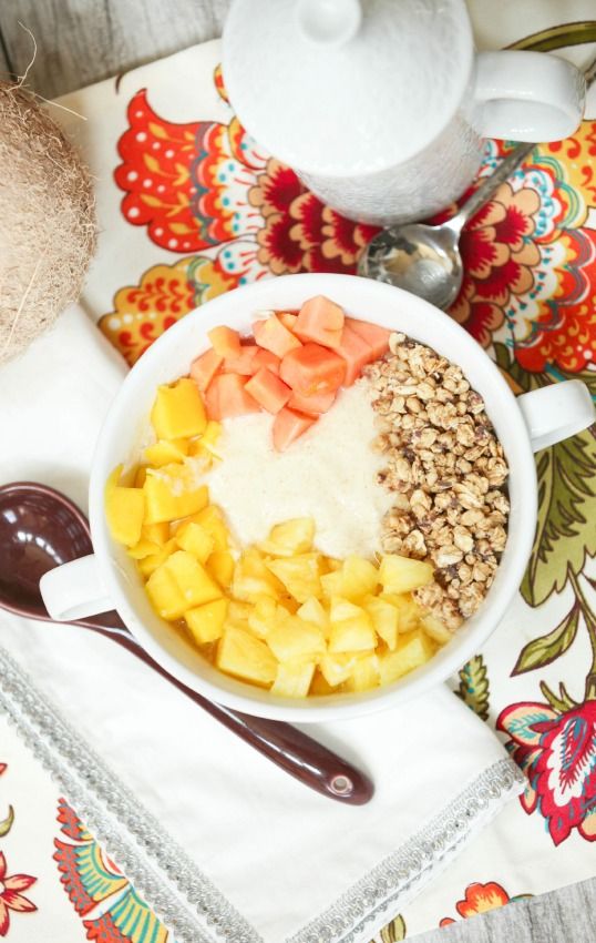 Pina Colada Protein Smoothie Bowl with Granola