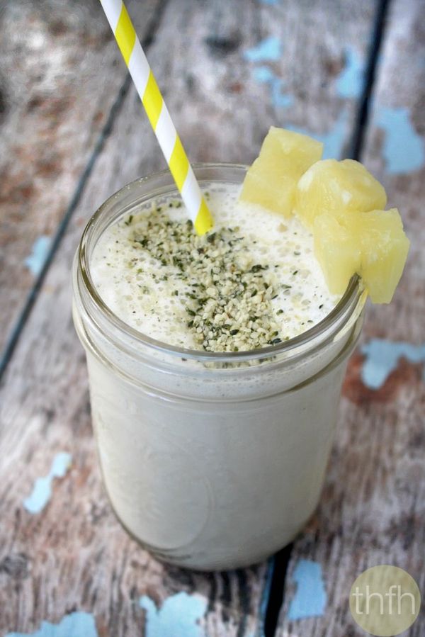 Pineapple and Banana Hemp Smoothie (Raw, Vegan, Gluten-Free, Dairy-Free, Paleo-Friendly, No Refined Sugars