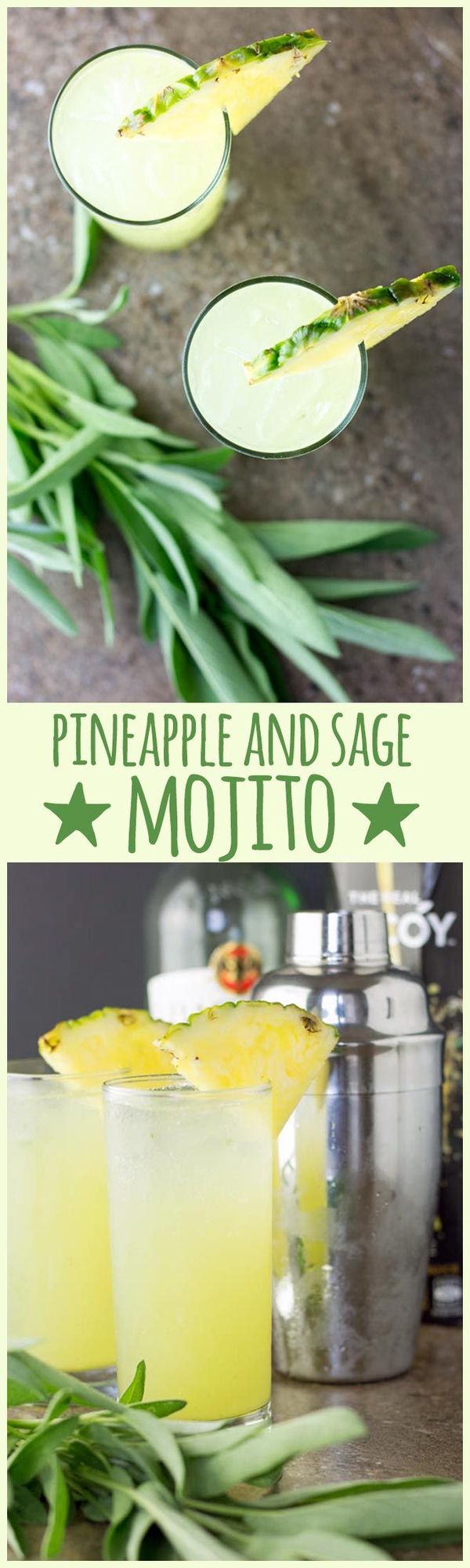 Pineapple and sage mojito