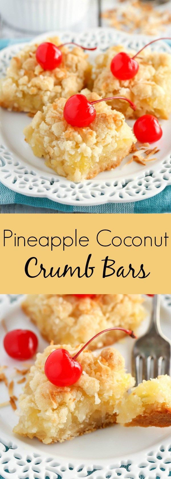 Pineapple Coconut Crumb Bars