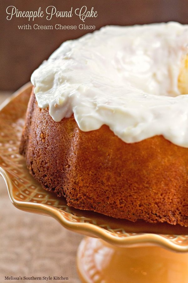 Pineapple Pound Cake With Cream Cheese Glaze - melissassouthernstylekitchen.com