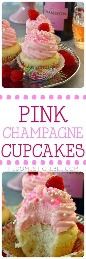 Pink Champagne Cupcakes with Pink Champagne Buttercream