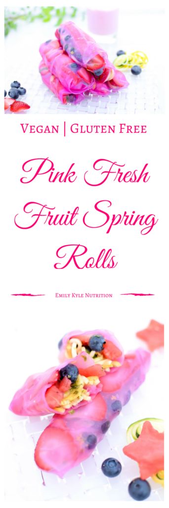 Pink Fresh Fruit Spring Rolls