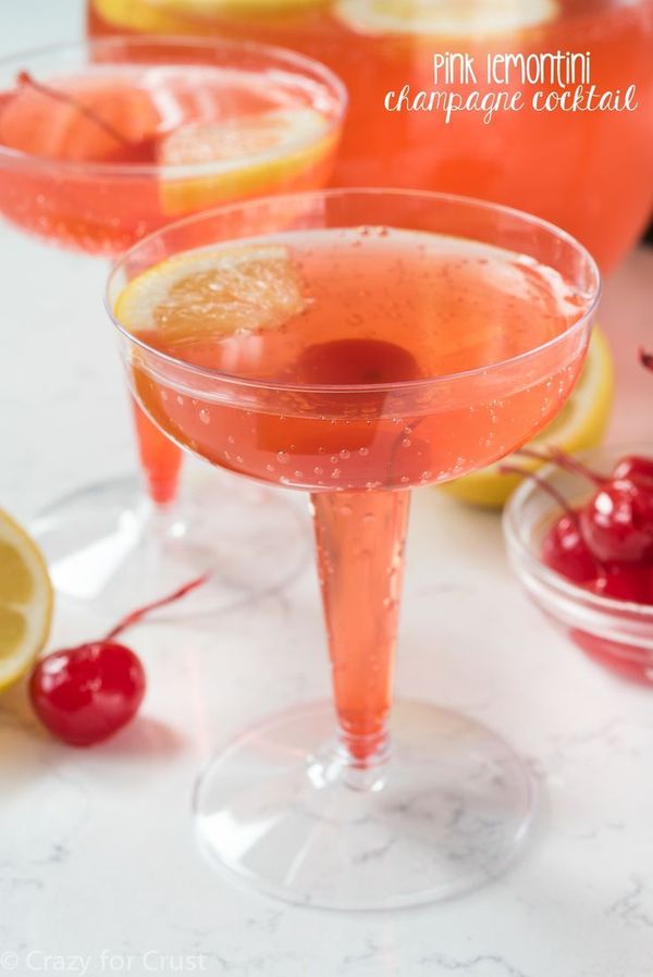 Pink Lemontini Champagne Cocktail