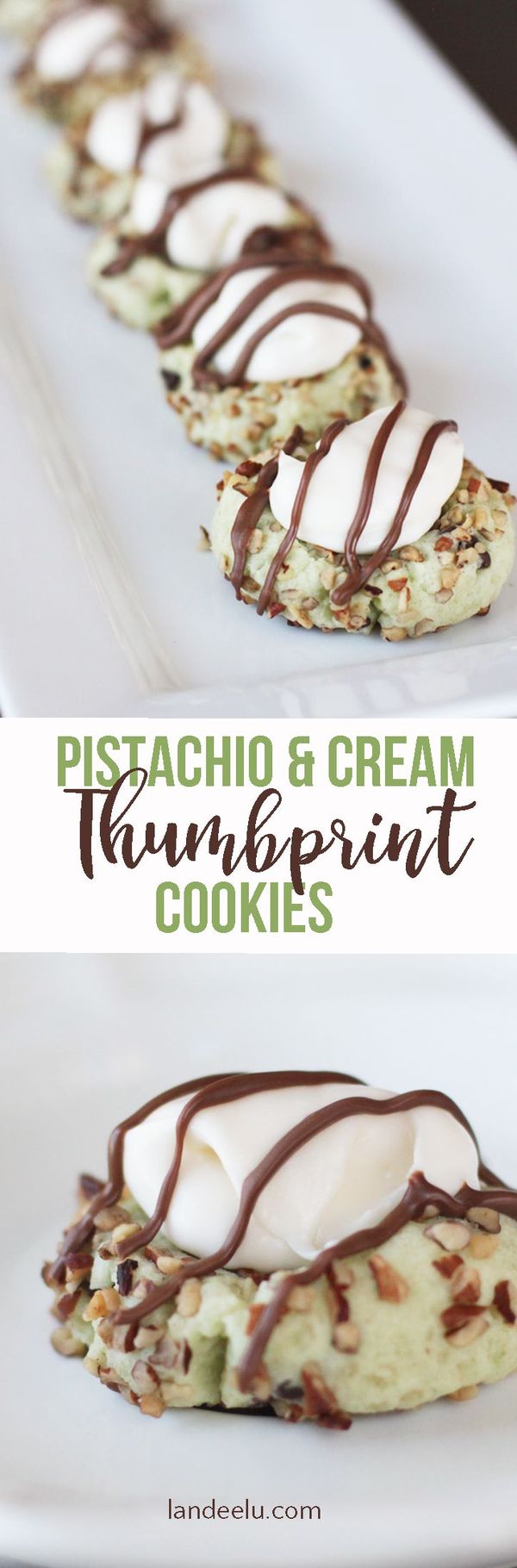 Pistachio and Cream Thumbprint Cookies