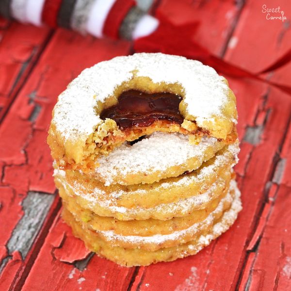 Pistachio Linzer Cookies