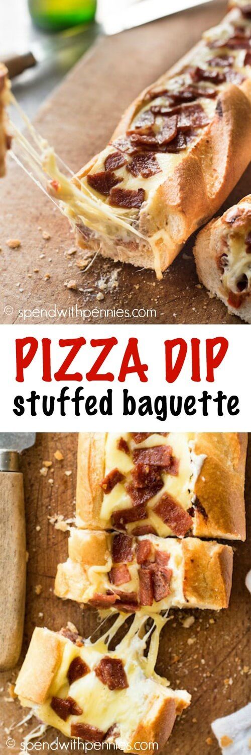 Pizza Dip Stuffed Baguette