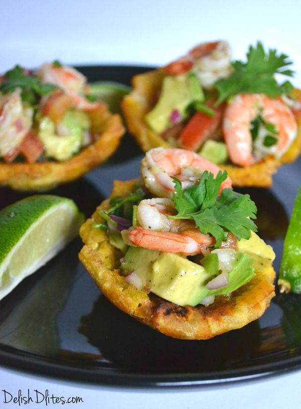 Plantain Cups with Shrimp and Avocado Salad