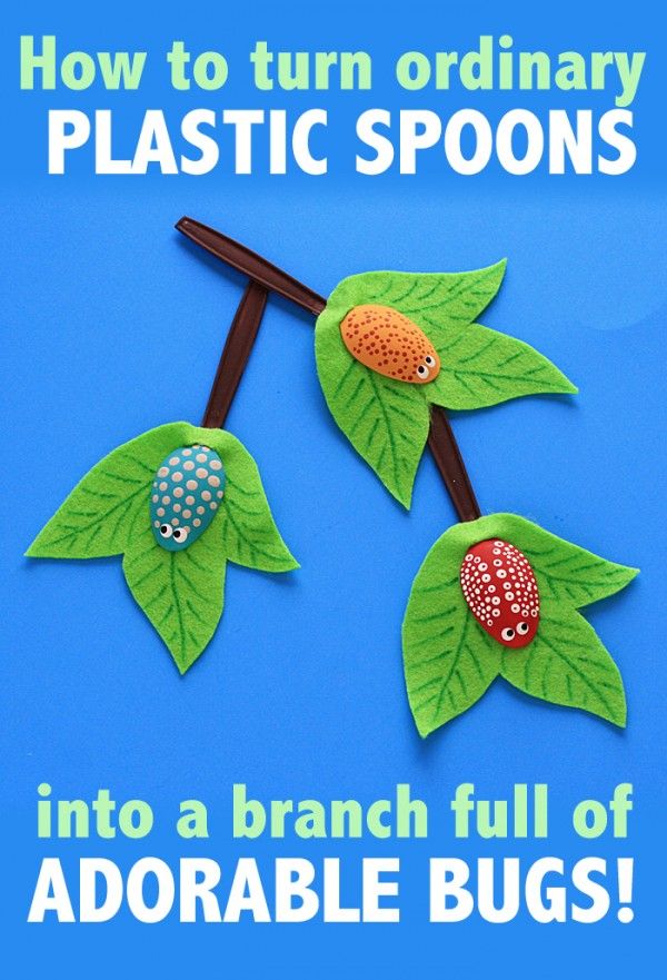 Plastic Spoon Craft: Bugs on a Branch