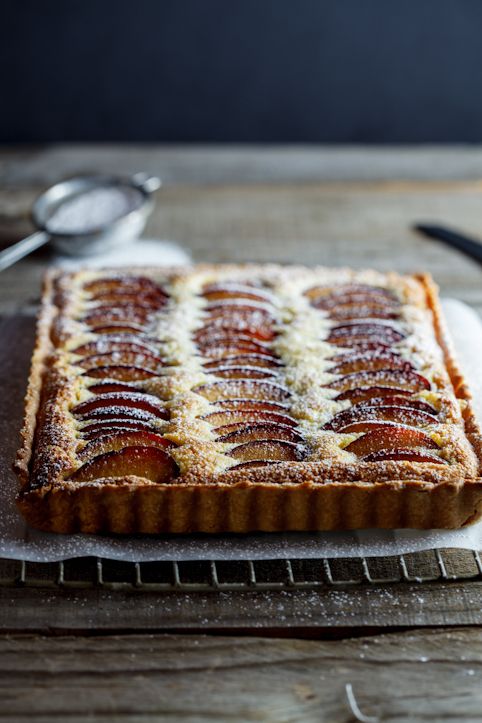 Plum frangipane tart