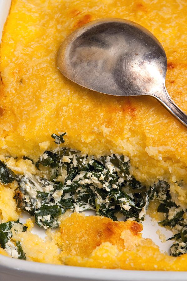 Polenta al Forno With Spinach, Ricotta and Fontina