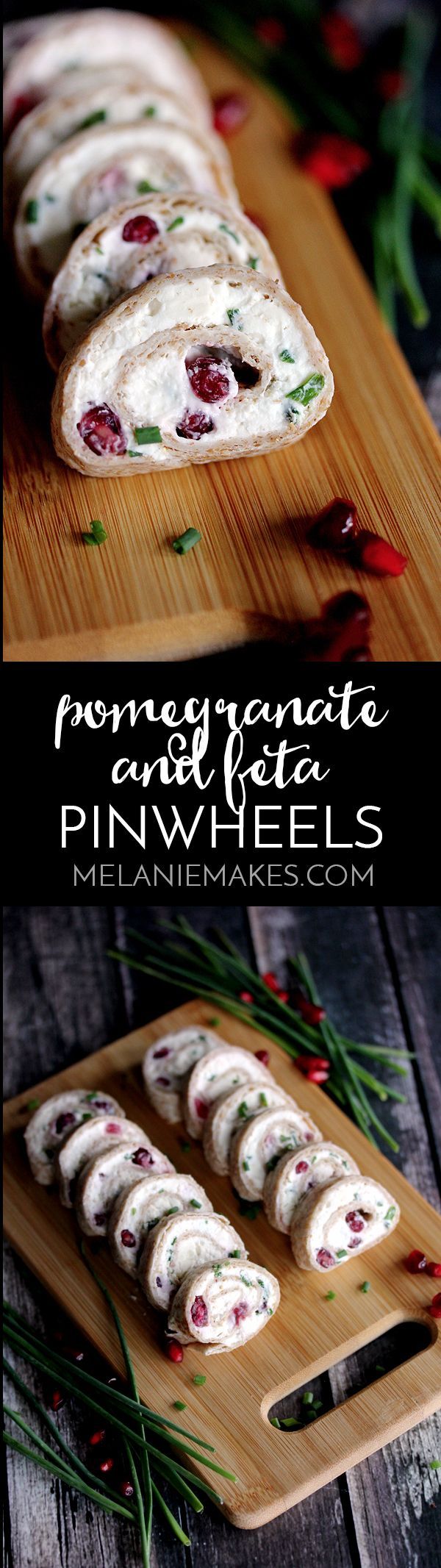 Pomegranate and Feta Pinwheels