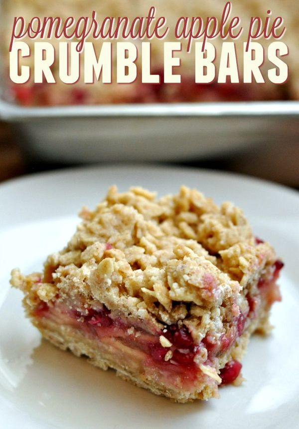 Pomegranate Apple Pie Crumble Bars