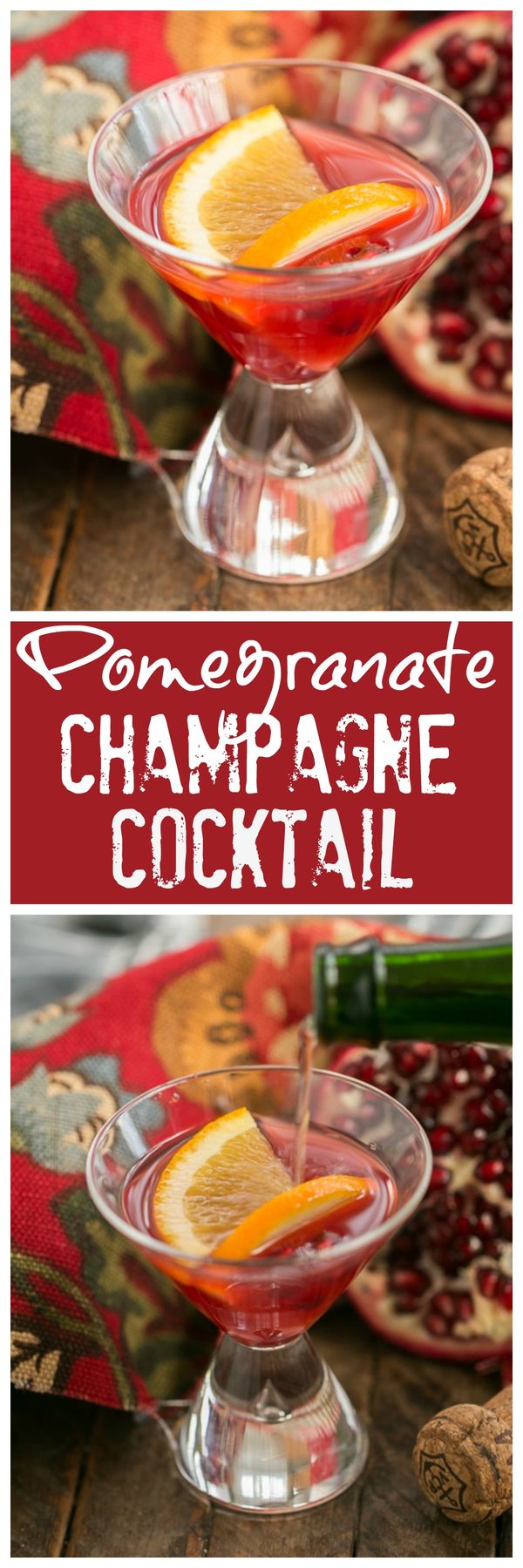 Pomegranate Champagne Cocktail #Progressive Eats