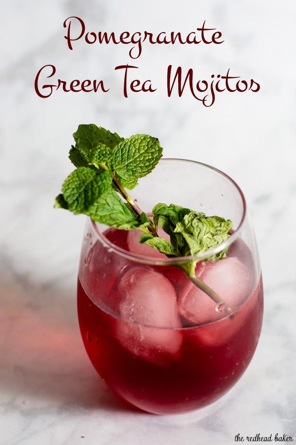 Pomegranate Green Tea Mojitos