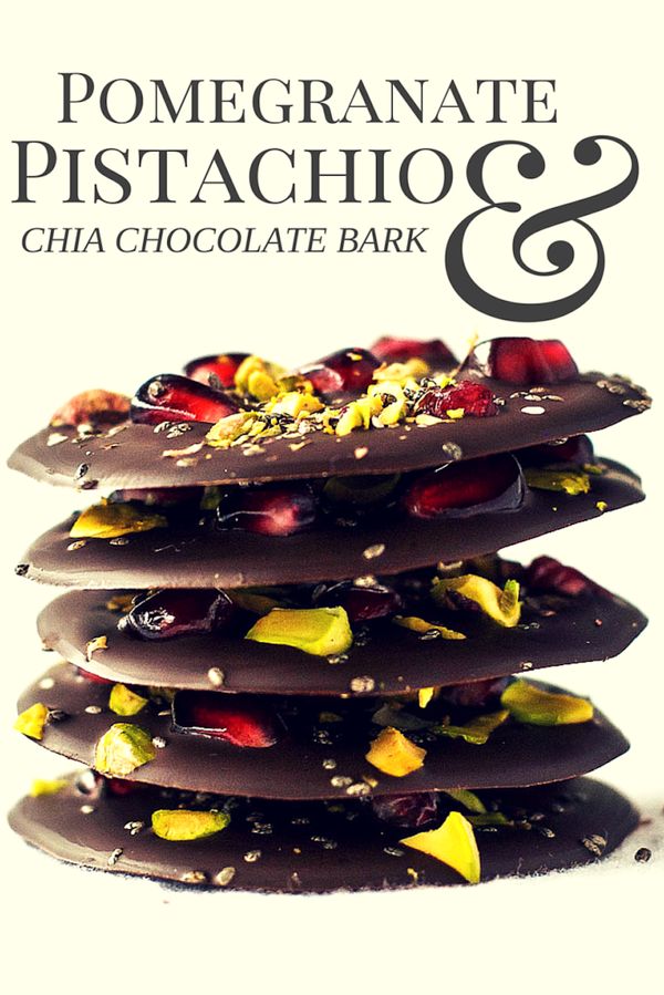 Pomegranate Pistachio Chia Chocolate Bark