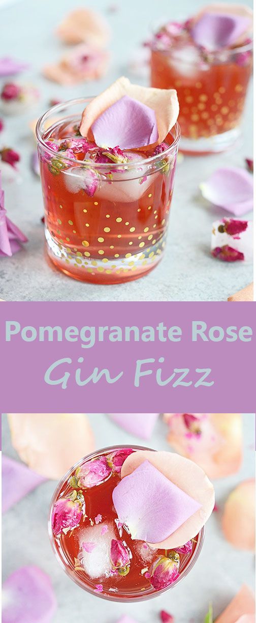 Pomegranate Rose Gin Fizz