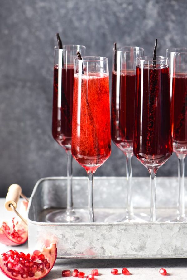 Pomegranate Vanilla Sparkling Wine Cocktails