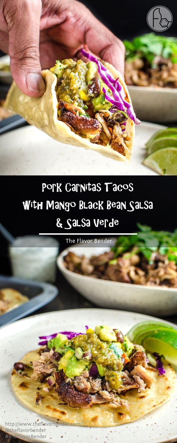 Pork Carnitas Tacos with Mango Black Bean Salsa