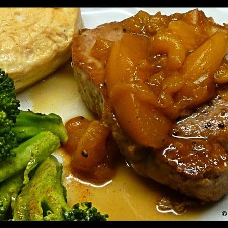 Pork Chops with Bourbon Peach Glaze